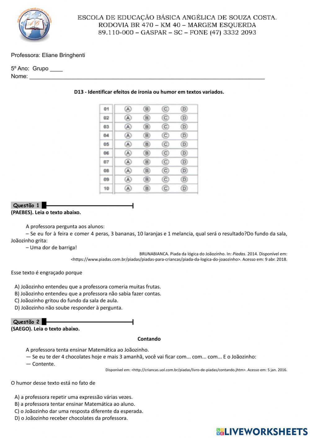 Interpretação de texto