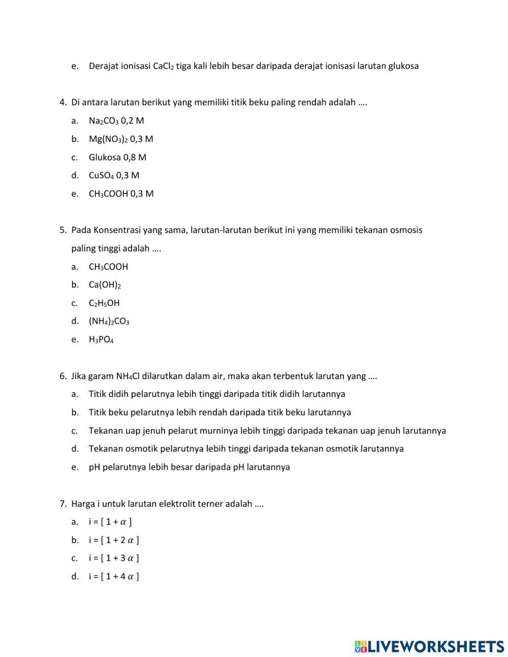 Postes pertemuan ke 2 SIFAT KOLIGATIF LARUTAN ELEKTROLIT