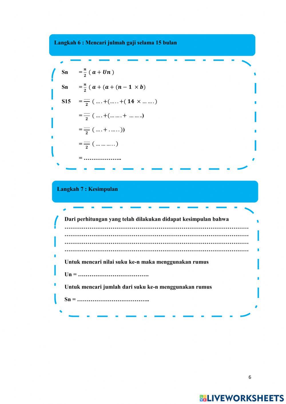 Pola Barisan dan Deret Aritmatika