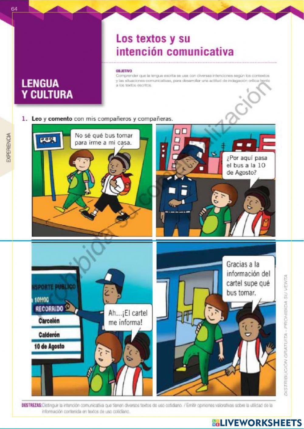 Los textos y su intención comunicativa