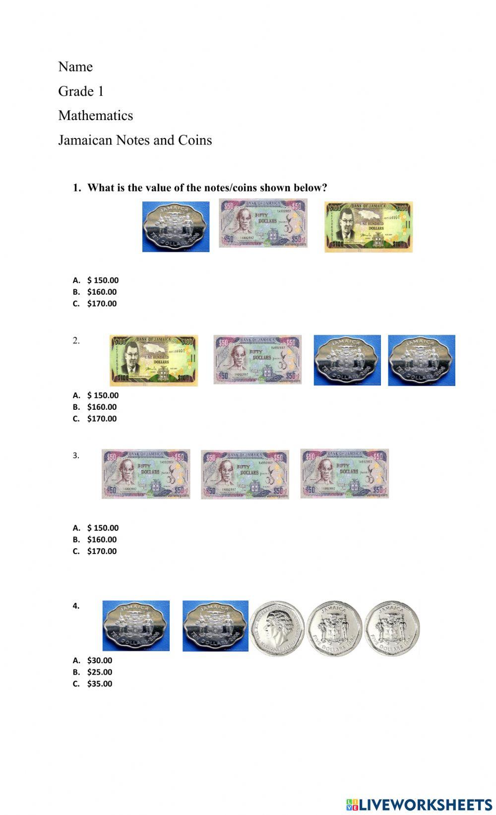 Jamaican Money Free Interactive Worksheets 1099514 jamaican-money-free-interactive-worksheets-1099514
