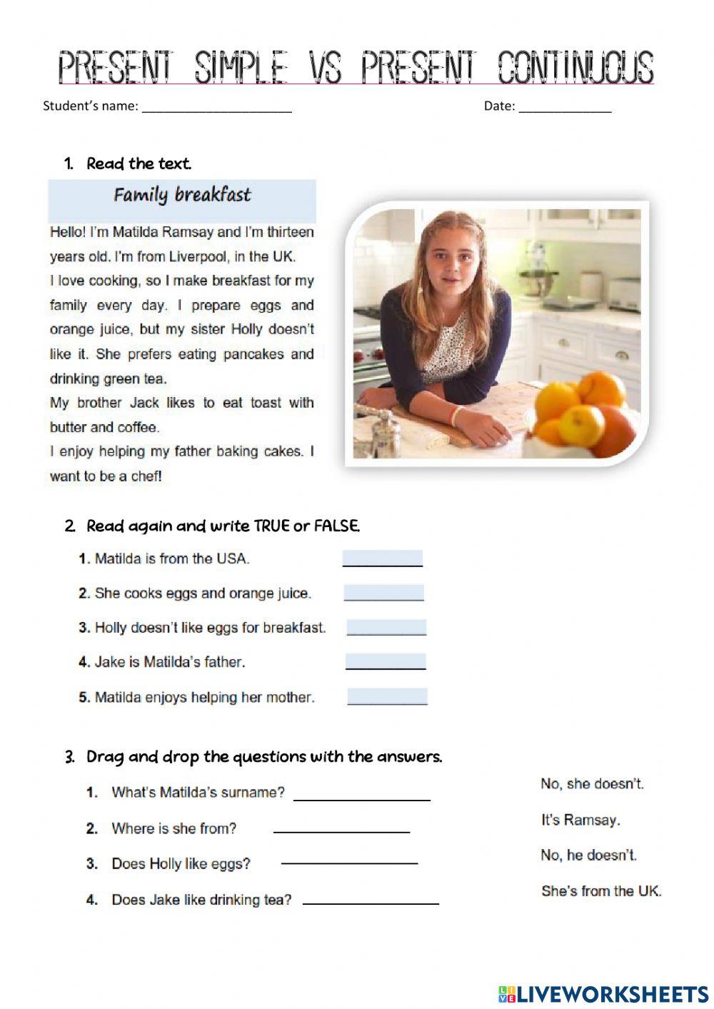 Present simple vs present continuous