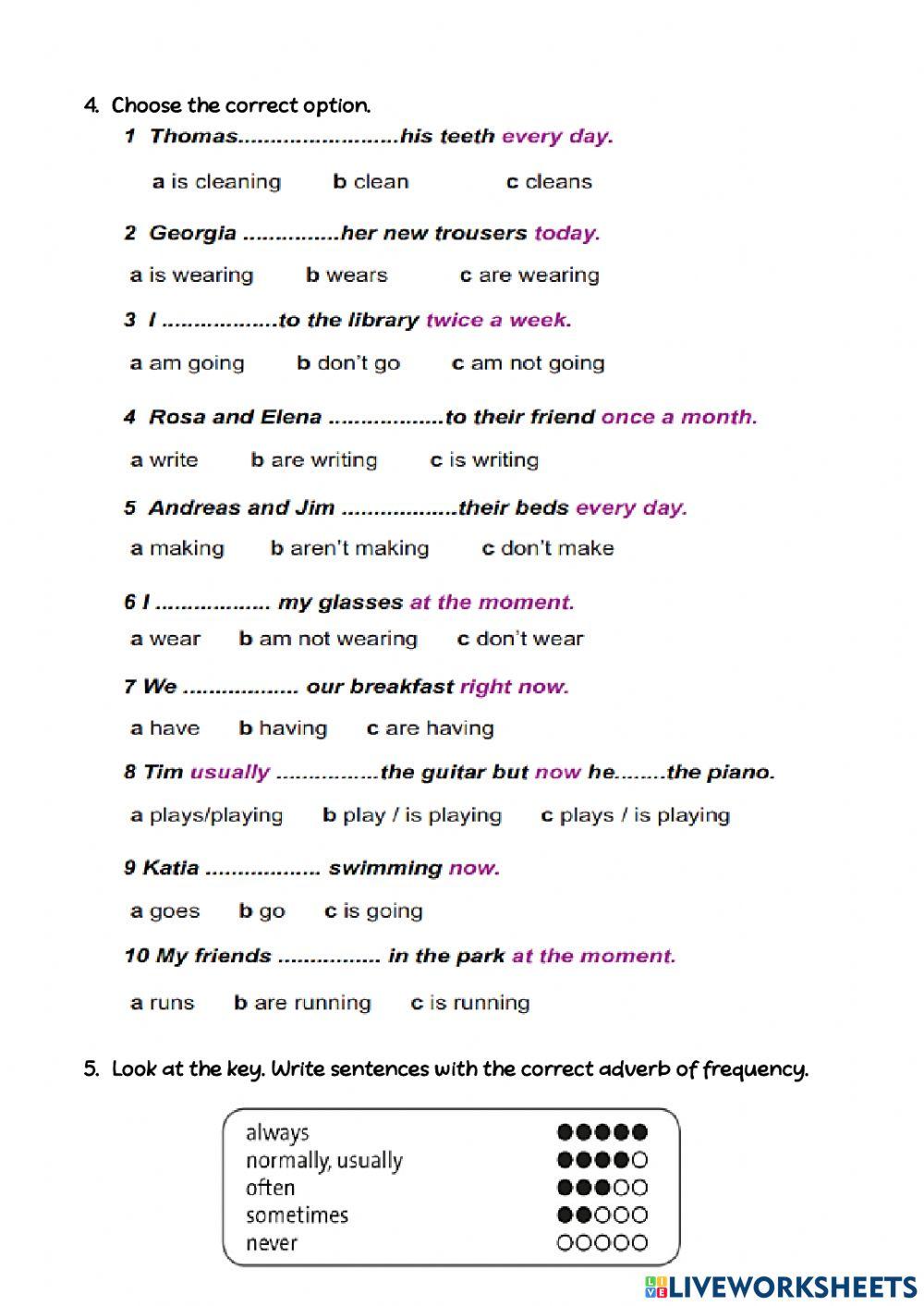 Present simple vs present continuous