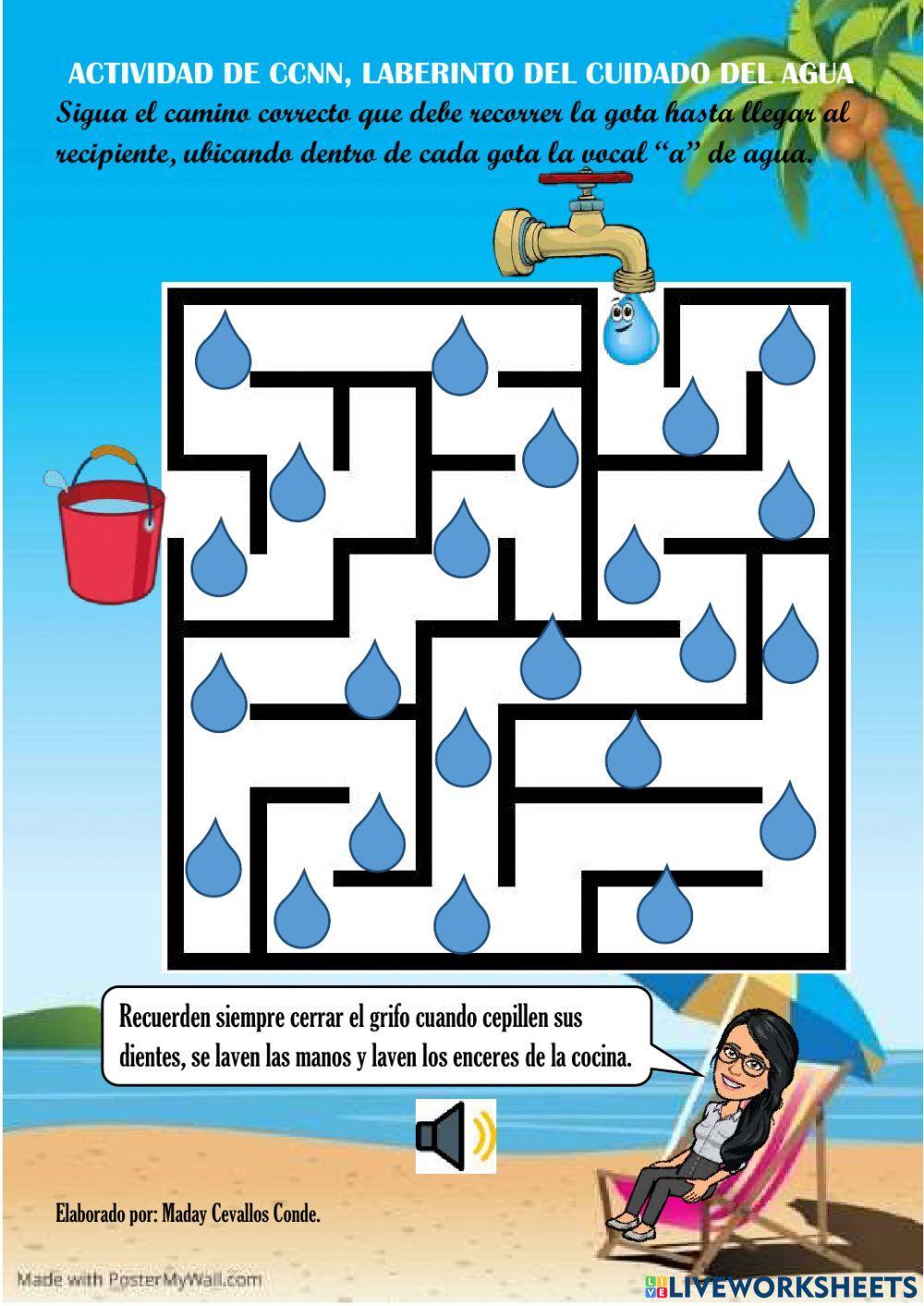 Laberinto del cuidado del agua