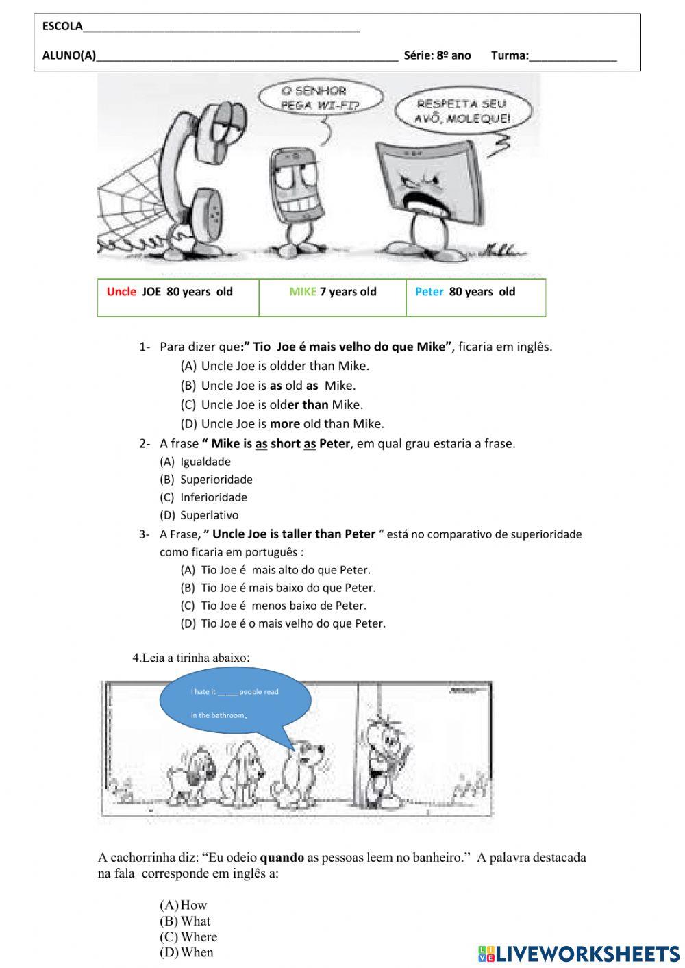 Comparative degree of the adjetives