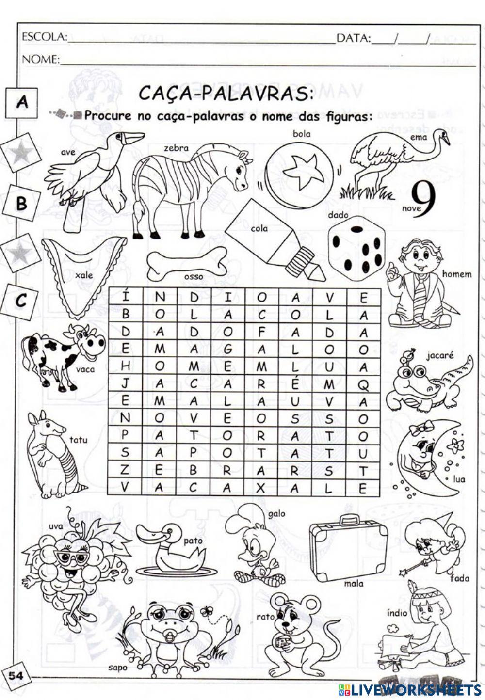 Caça-palavras-substantivo comum