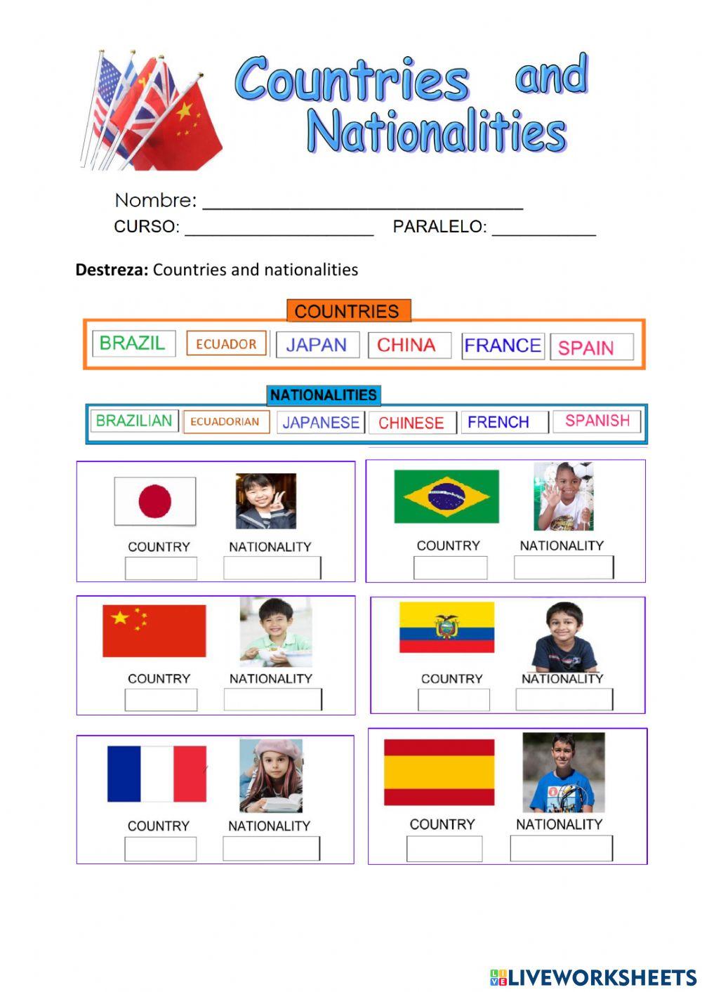 Countries and nationalities