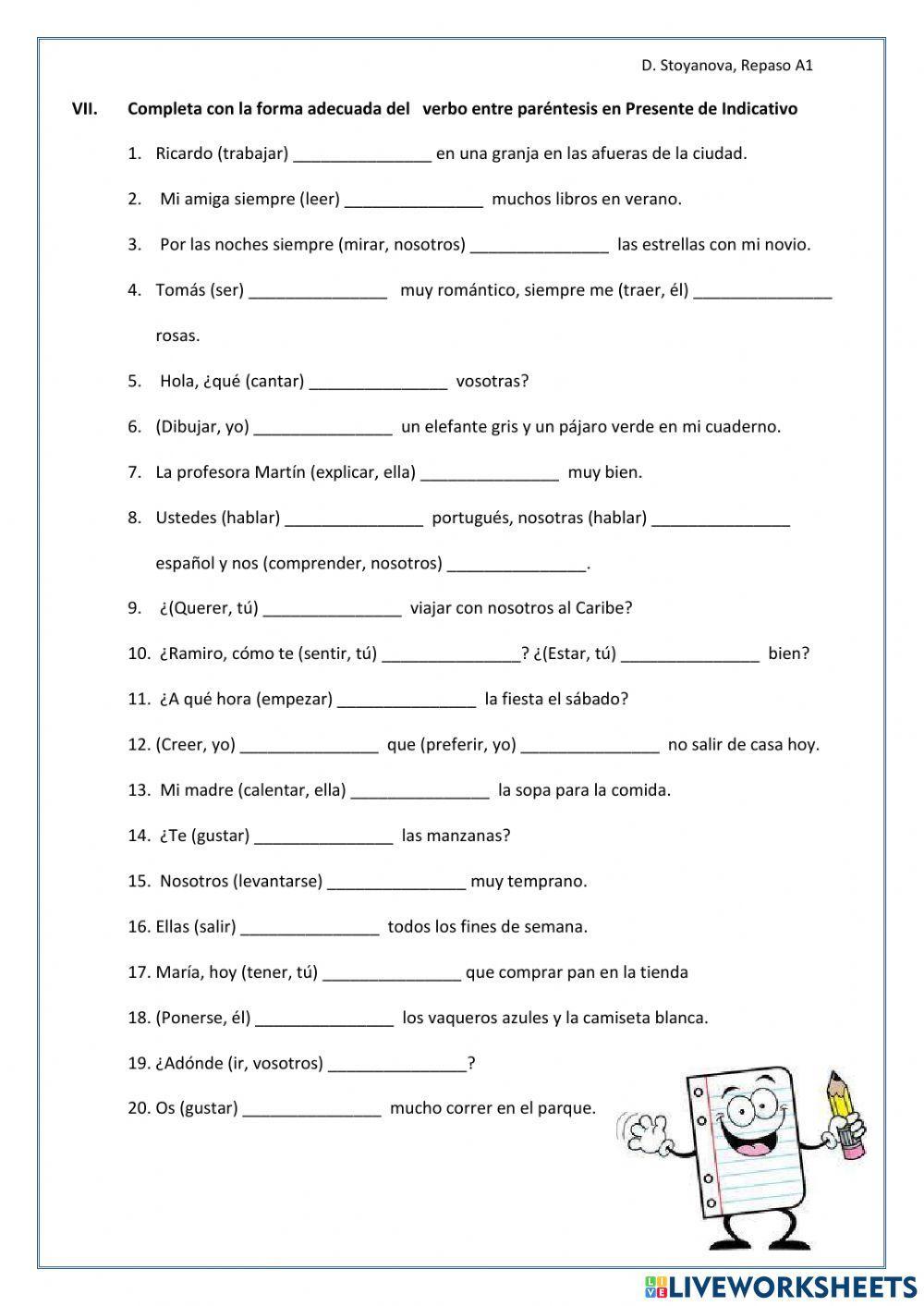 Ejercicios de Repaso A1