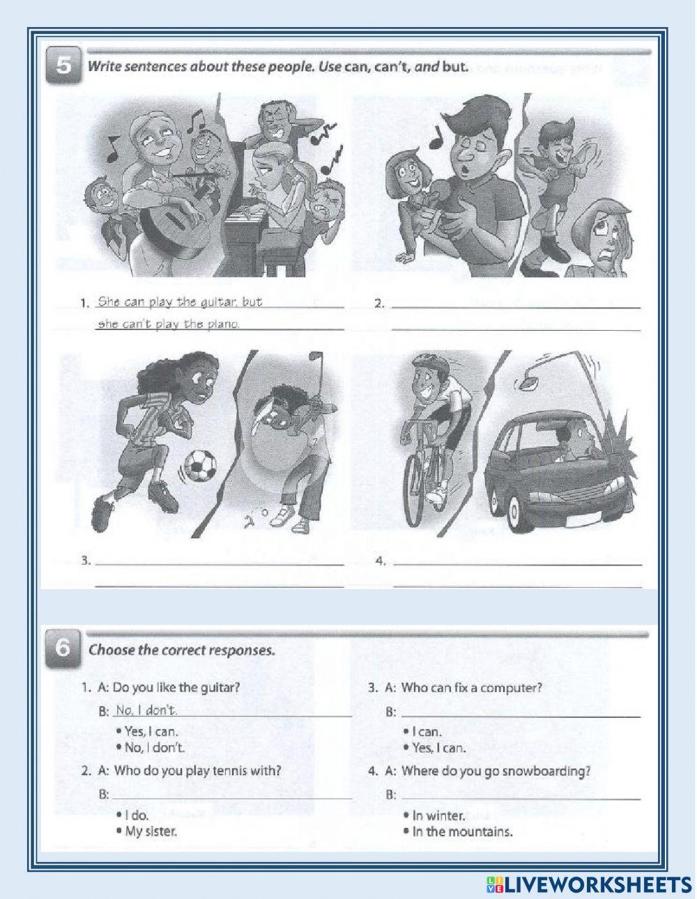 Can and Can-t for abilities
