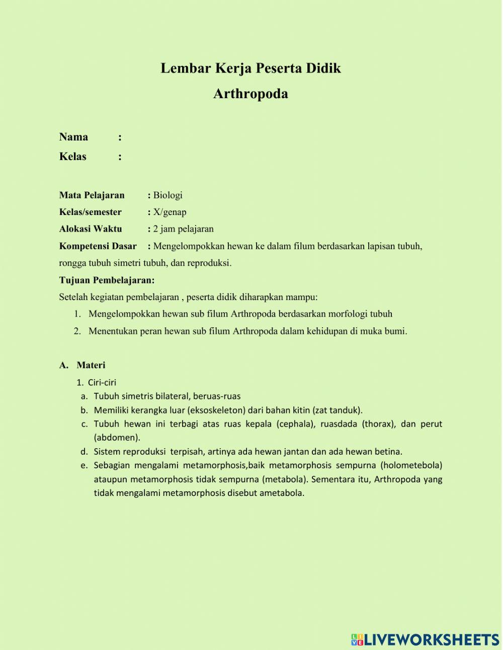 LKPD Arthropoda