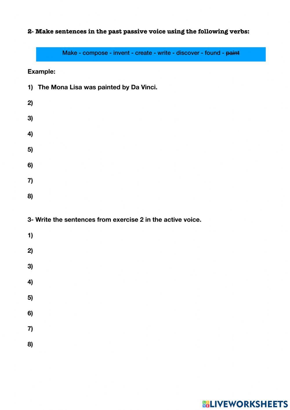 Passive voice past simple