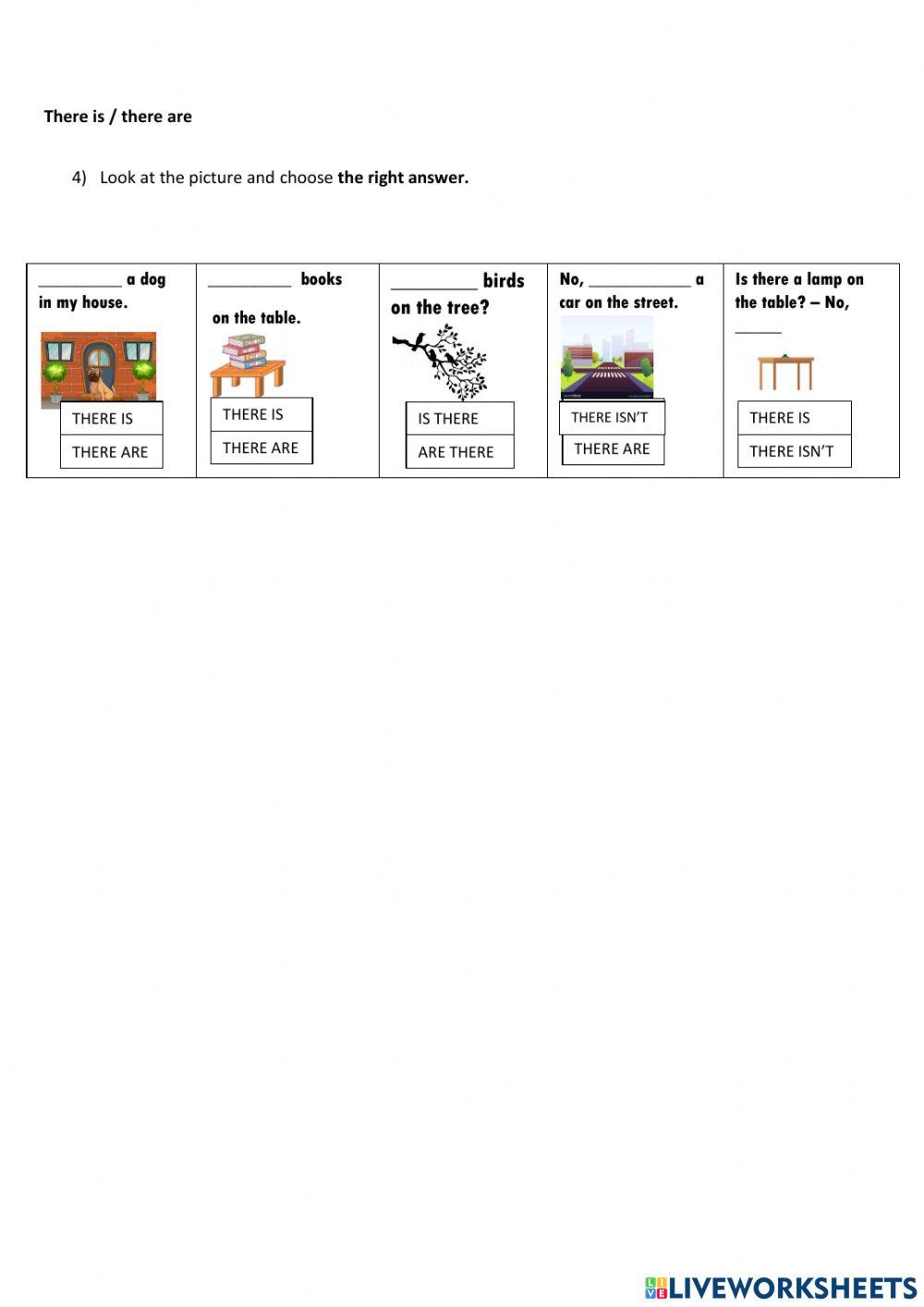 Prepositions, there is- are, modal verb CAN