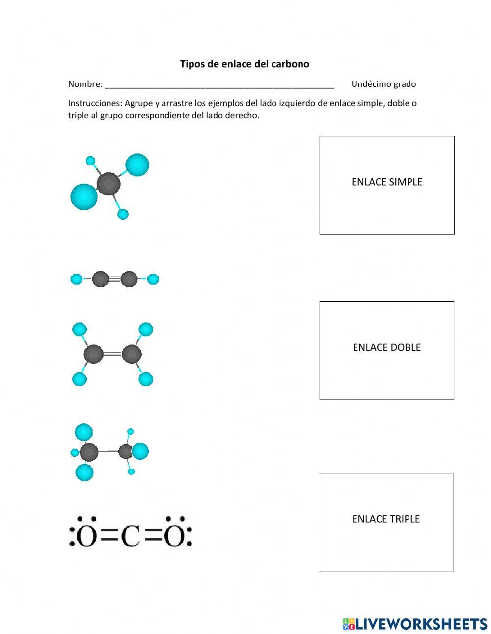 Tipos de enlace del carbono