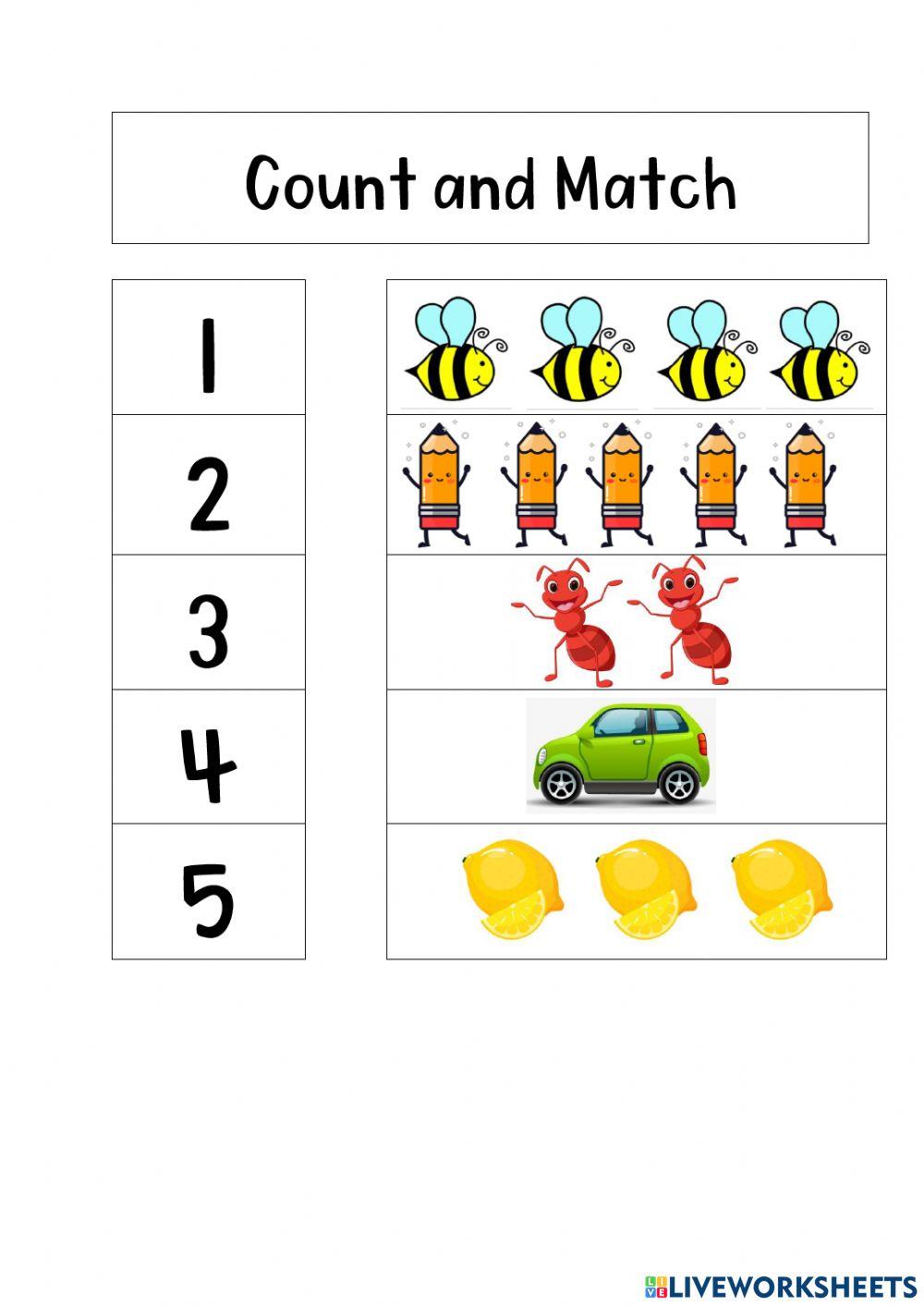 Count and Match 1 - 5