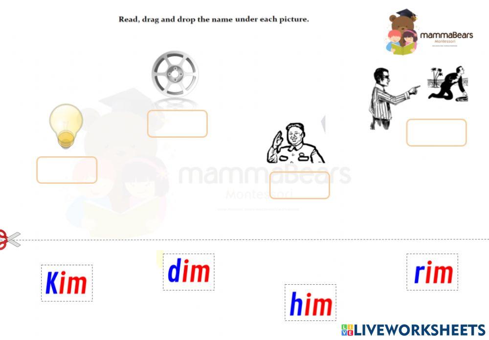 'i' sound drag and drop activity 4