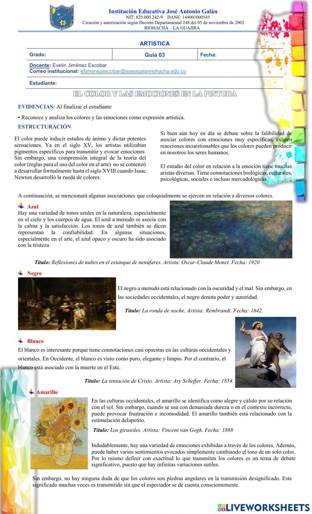 El color y las emociones en la pintura