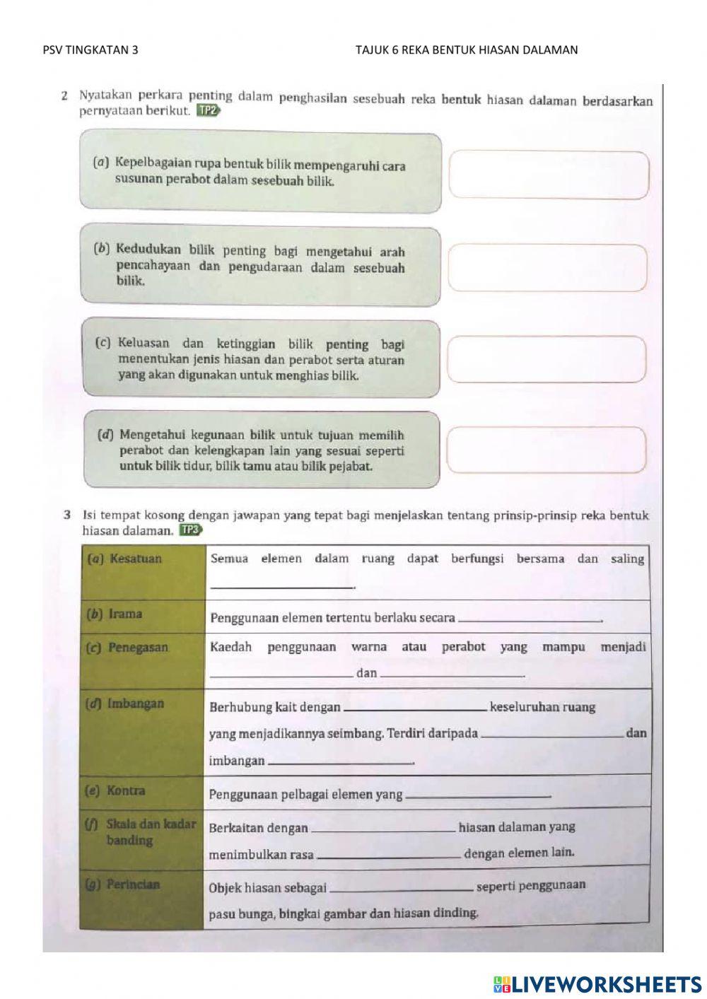 PSV TINGKATAN 3 TAJUK 6