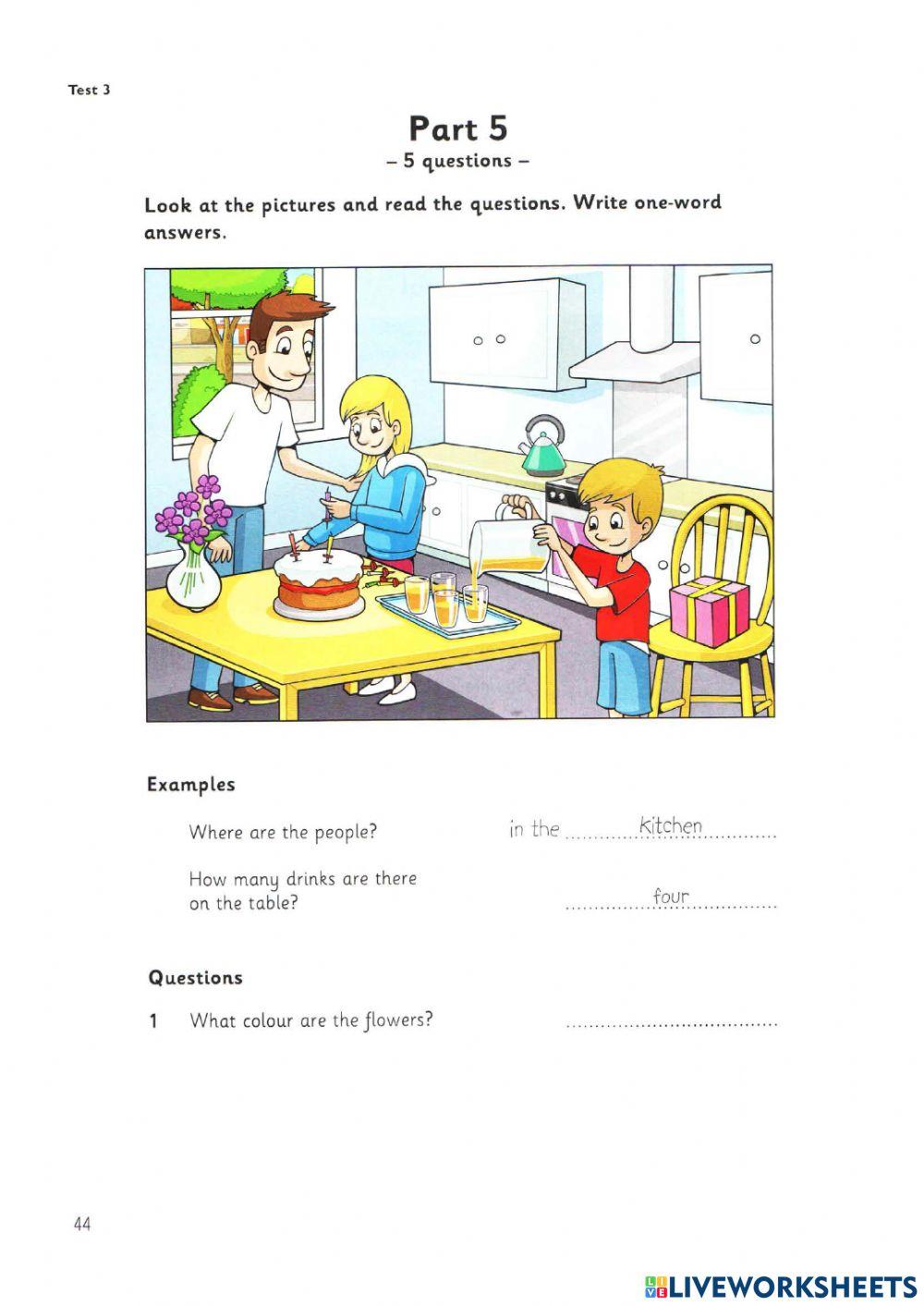 Starters 2 Test 3 - Reading and Writing