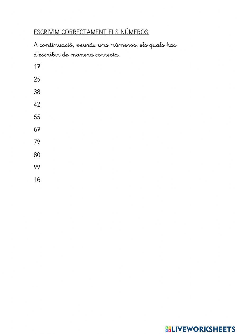 Escrivim correctament els números