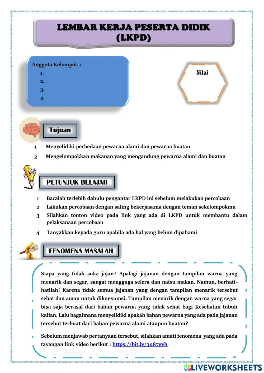 Lkpd pewarna alami dan buatan