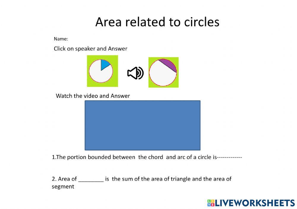 Area related to circles