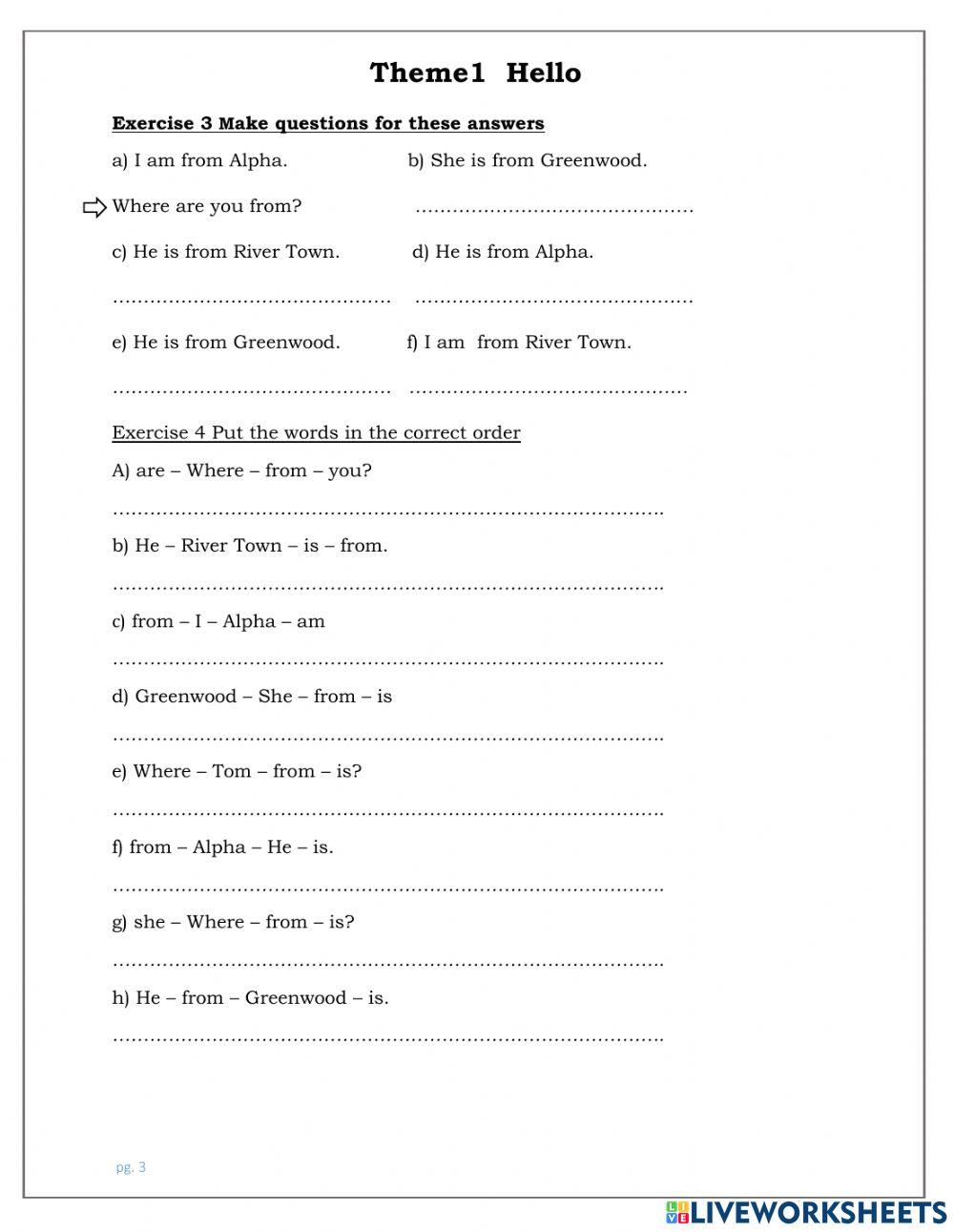 Smart Start - Grade 3 - Theme 1 - Lesson 3 + 4