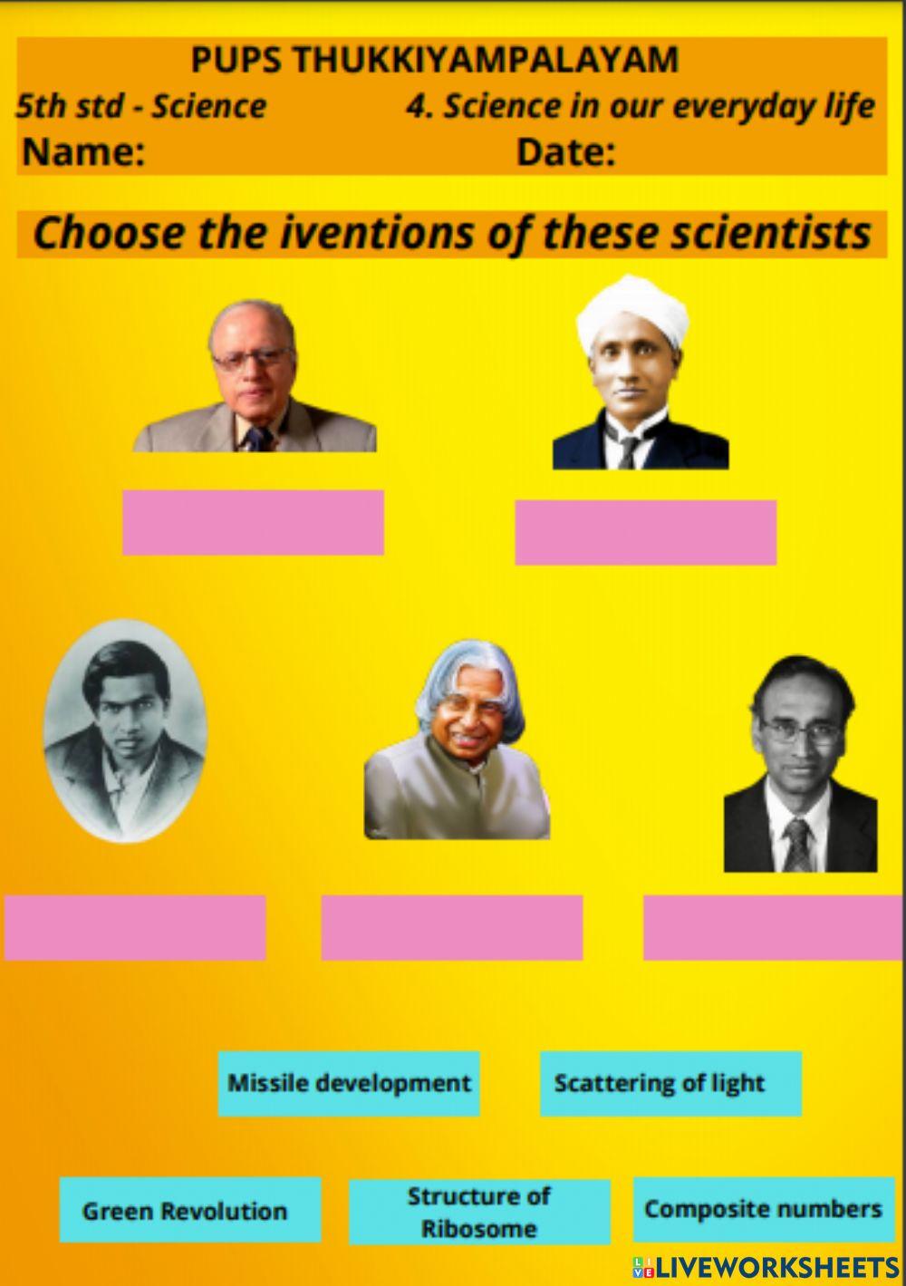 Scientists and their inventions