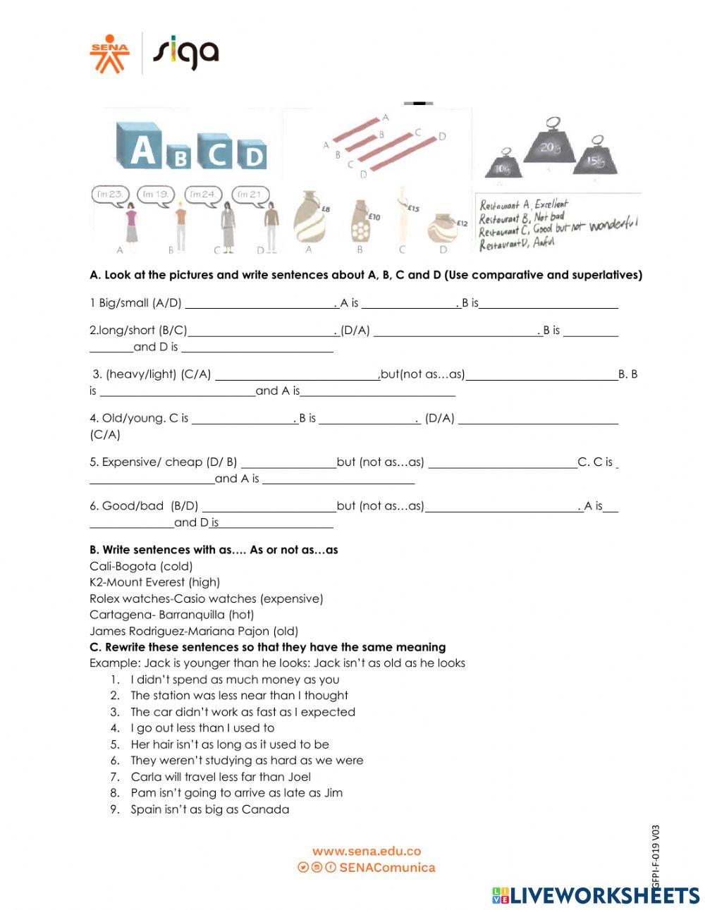 Comparatives and superlatives