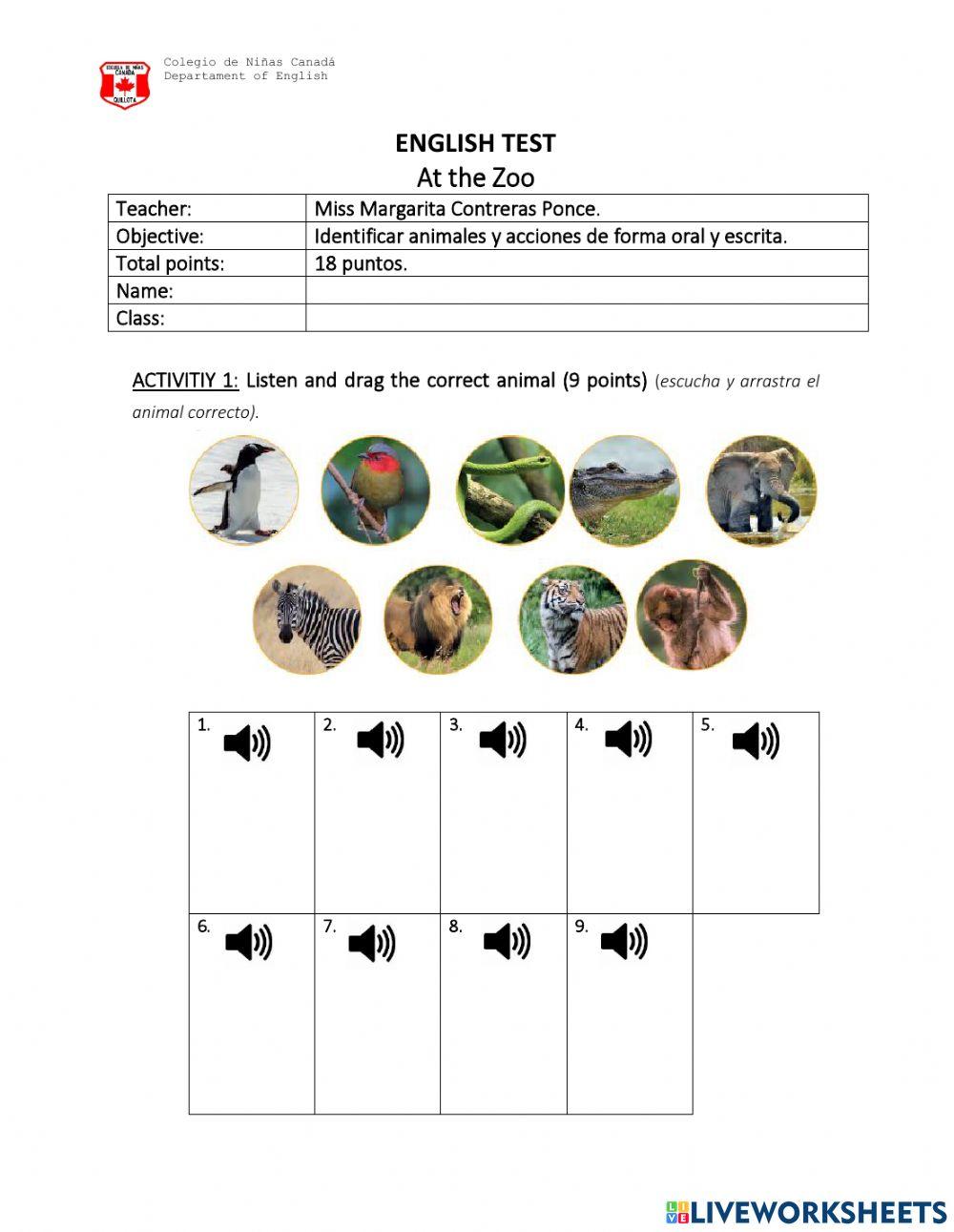 Test Unit 2 2nd grade worksheet | Live Worksheets