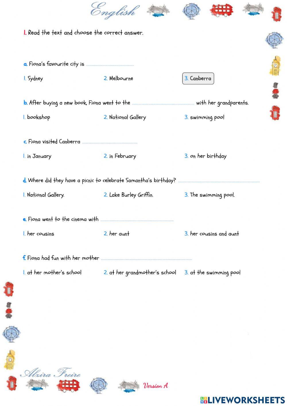 Unit 4 - Test - Reading comprehension