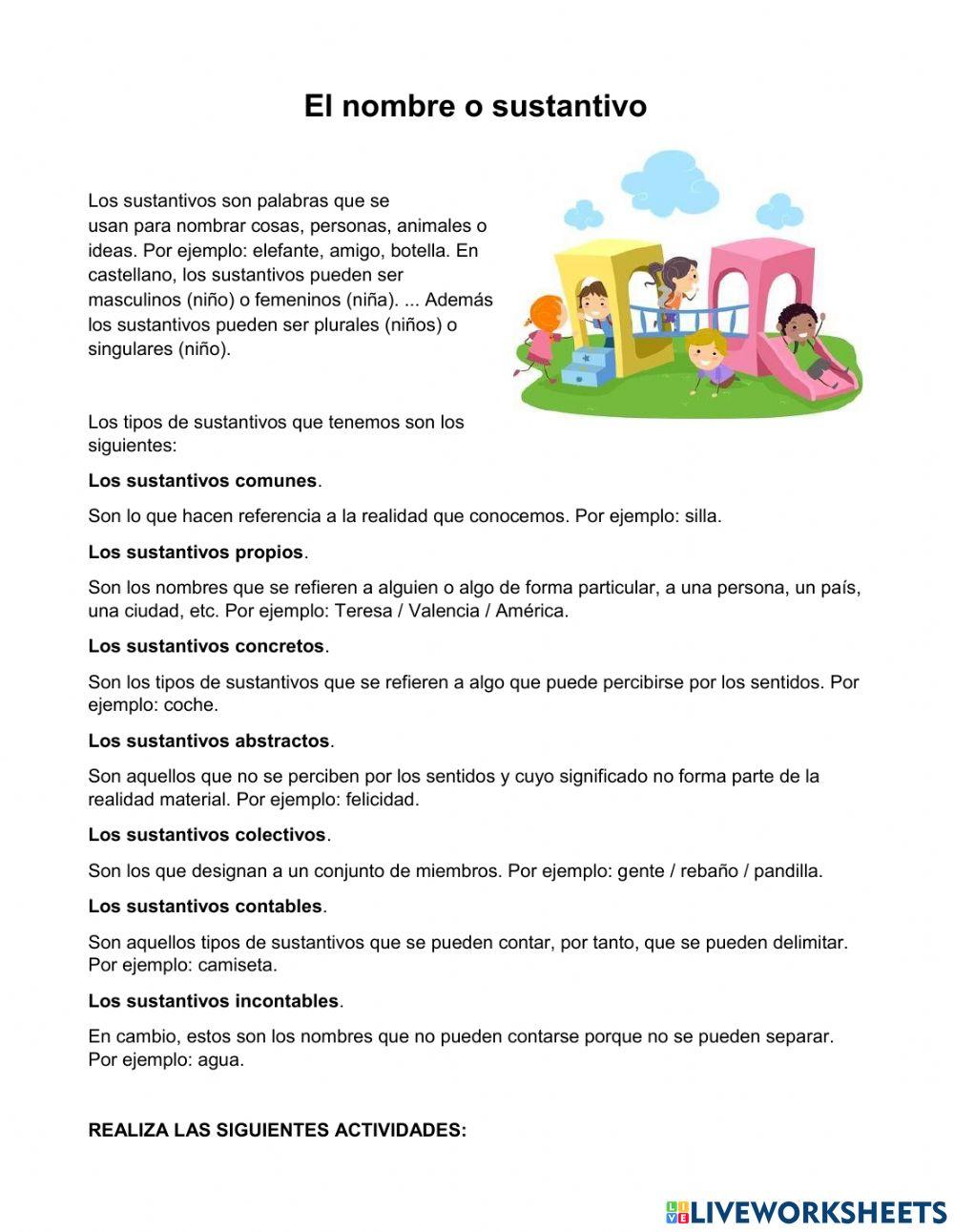 El nombre o sustantivo