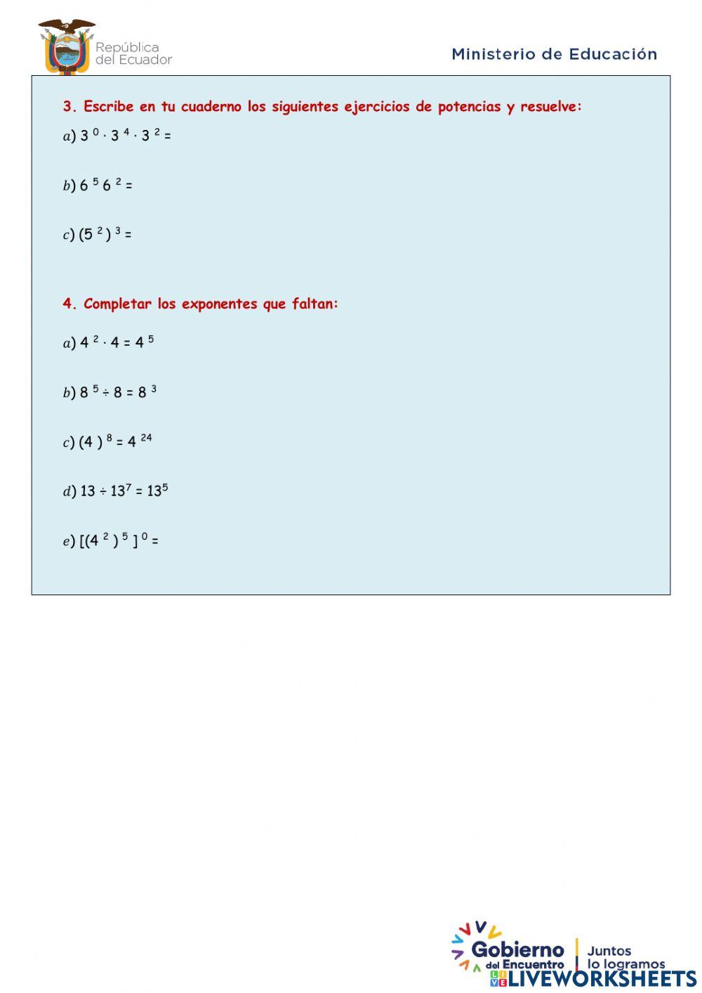 Potencia de números enteros