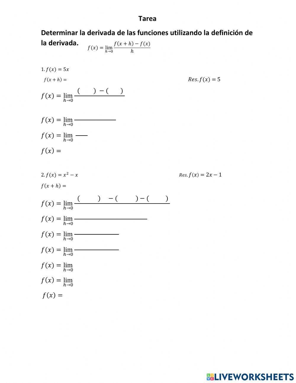 Derivada de una funcion