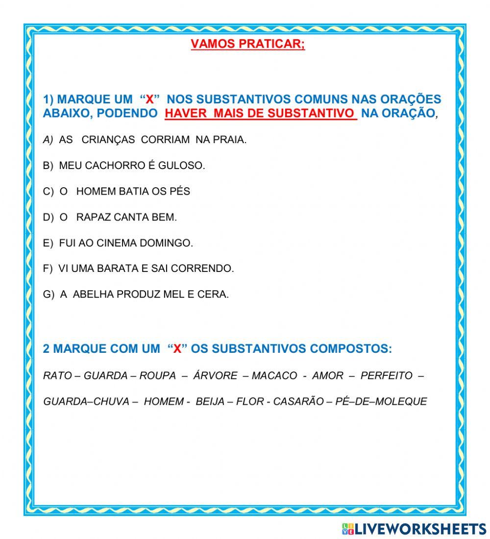 Atividade de Lingua Portuguesa