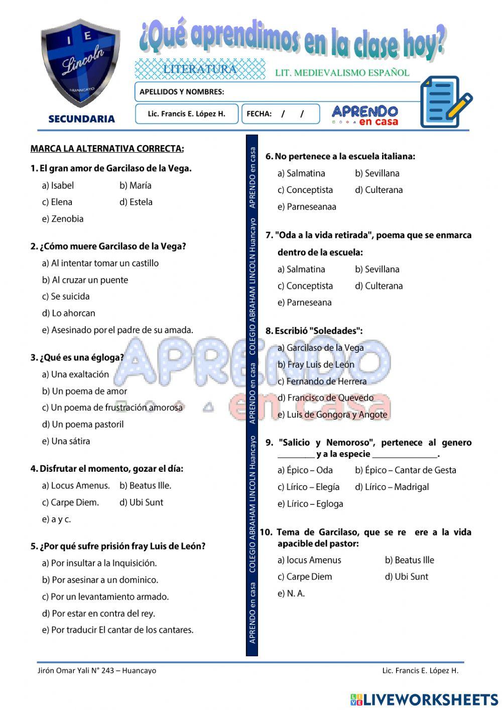 Prac. poesía del siglo de oro español