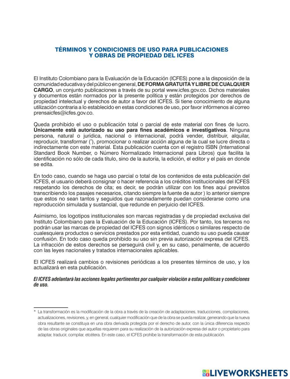 Prueba icfes de matemáticas 2
