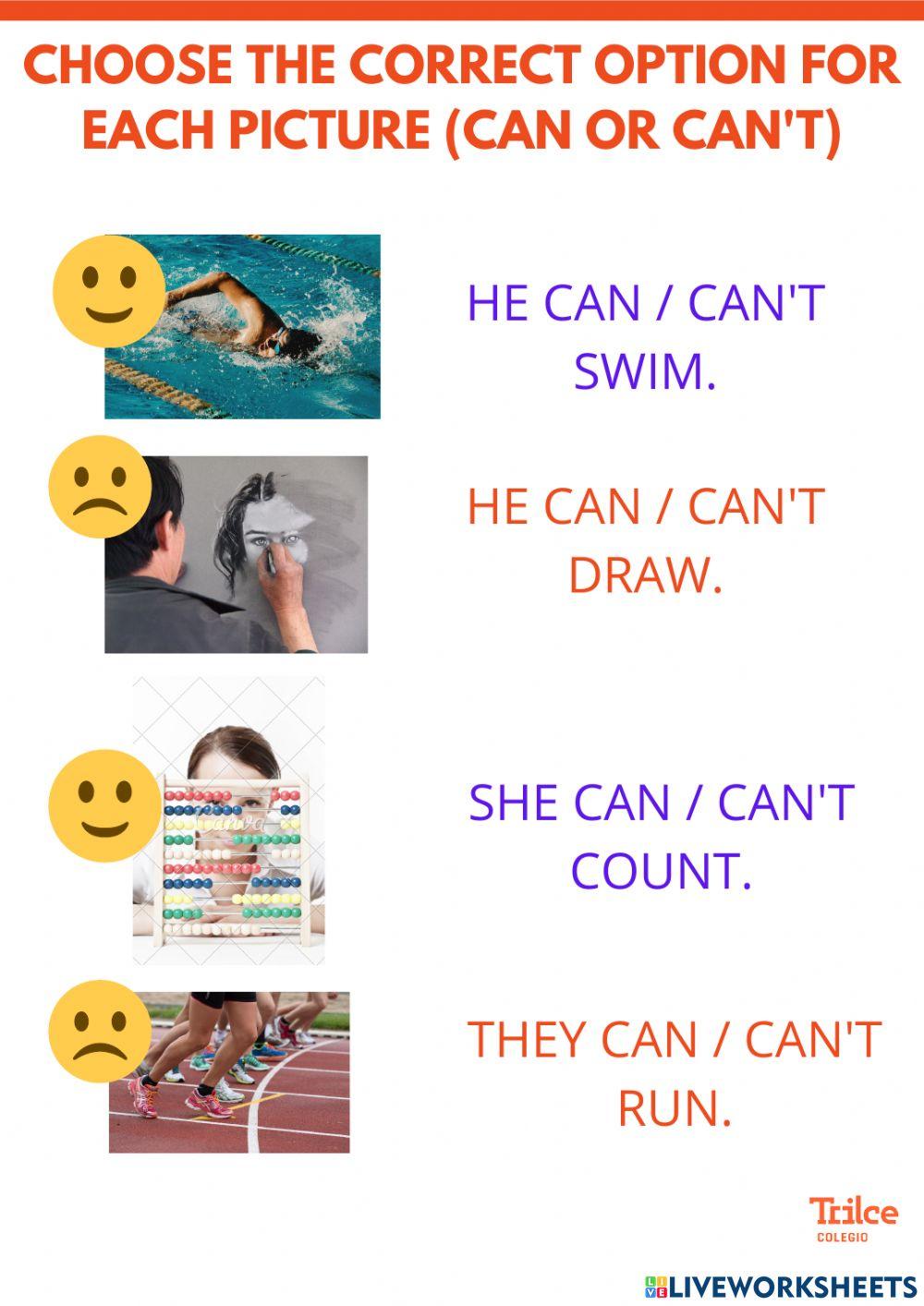 Can -can-t grammar ii