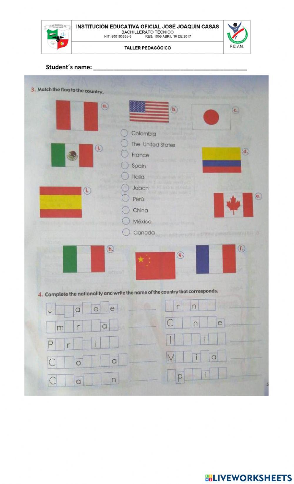 Countries and nationalities