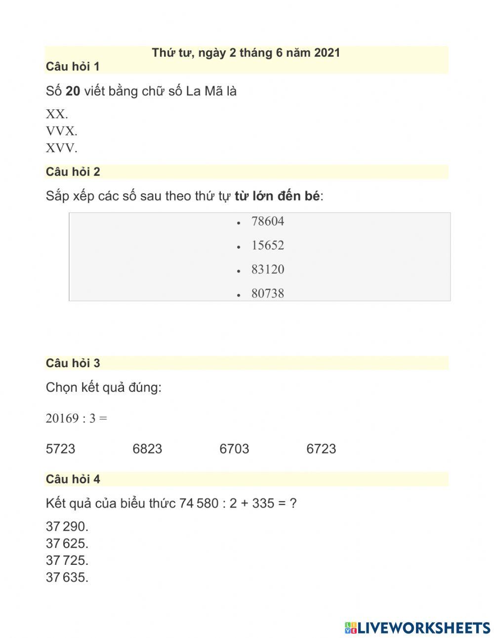 Ôn tập toán week 35