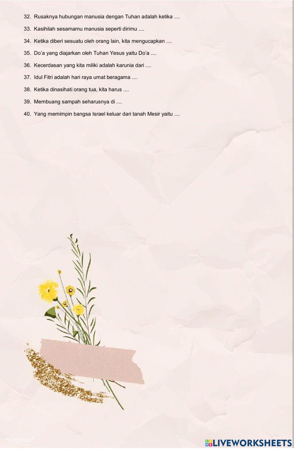 PAT Agama Kristen Kelas 4