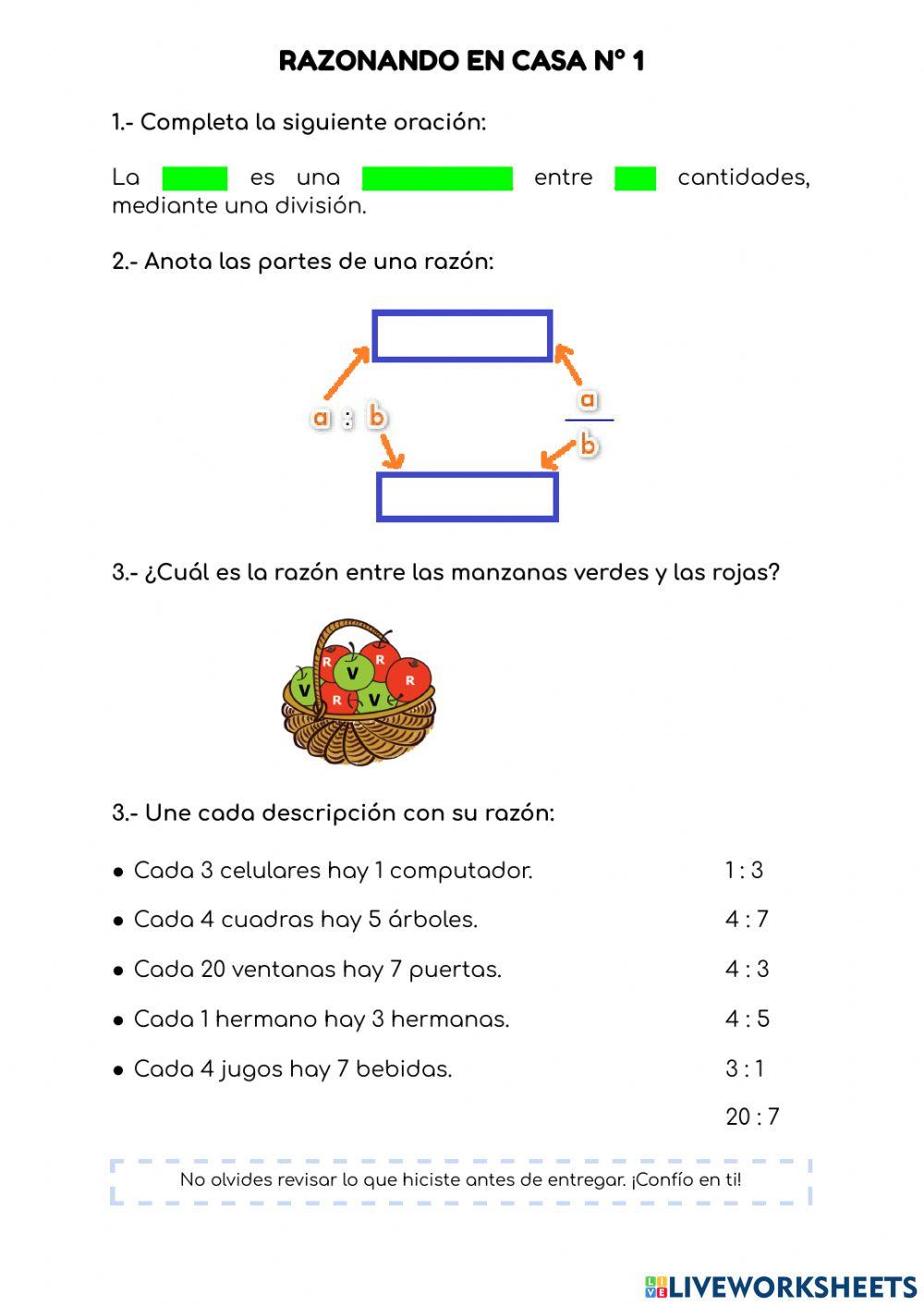 Razonando en casa n°1
