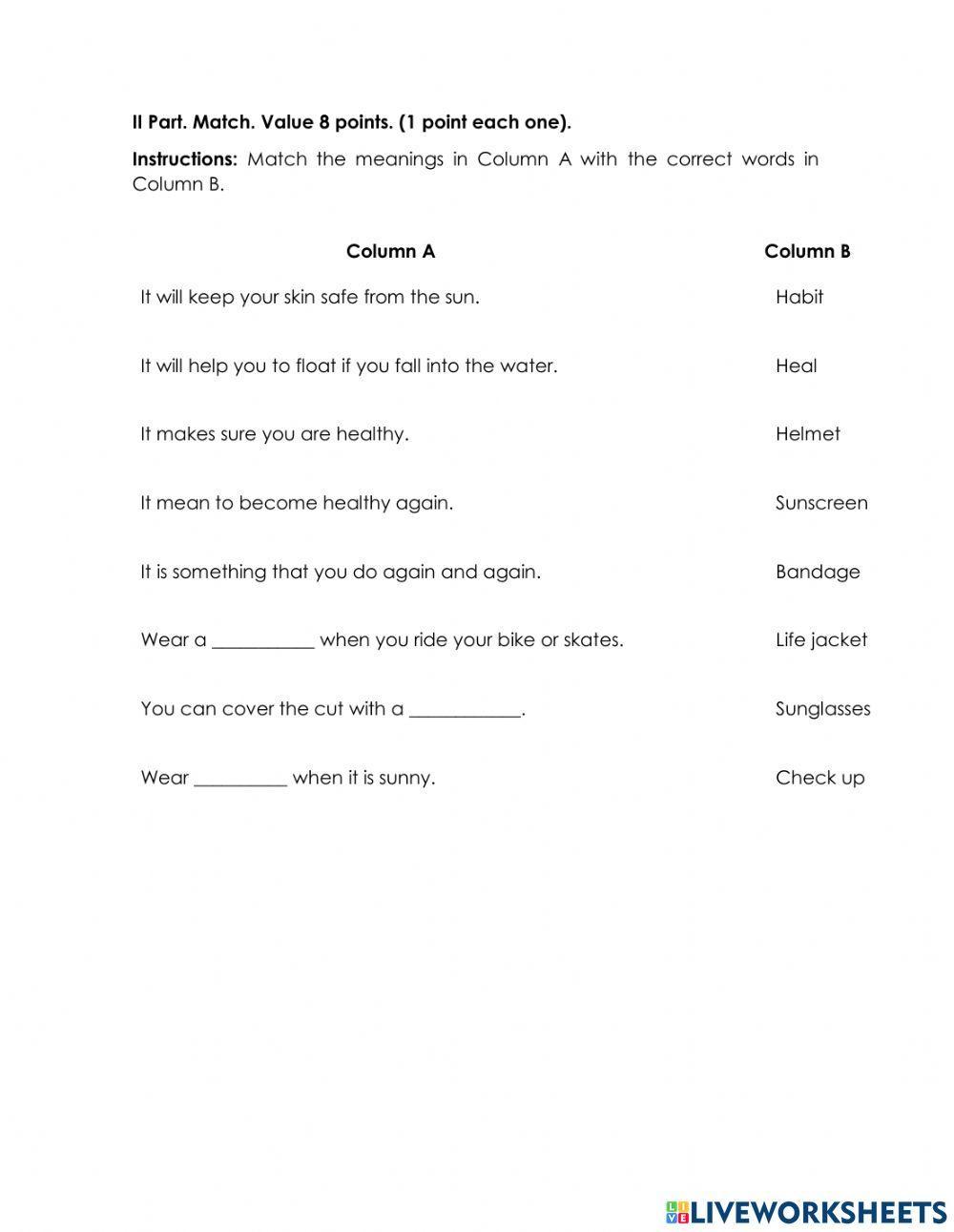 I Short Test 2 Grade II Tri 2021