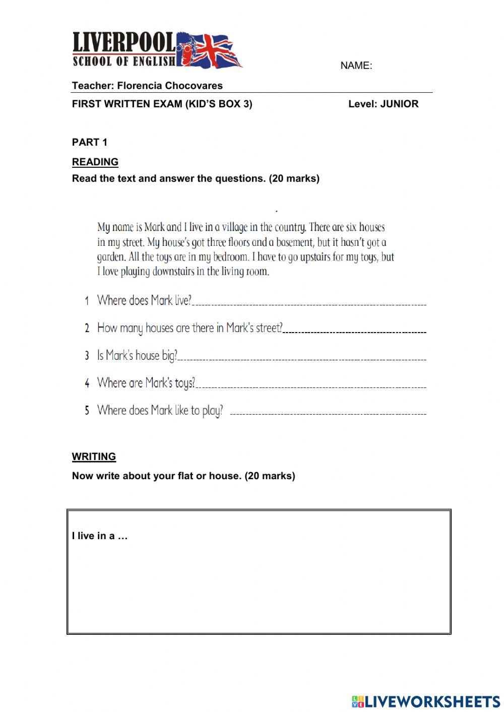 First written test junior 21