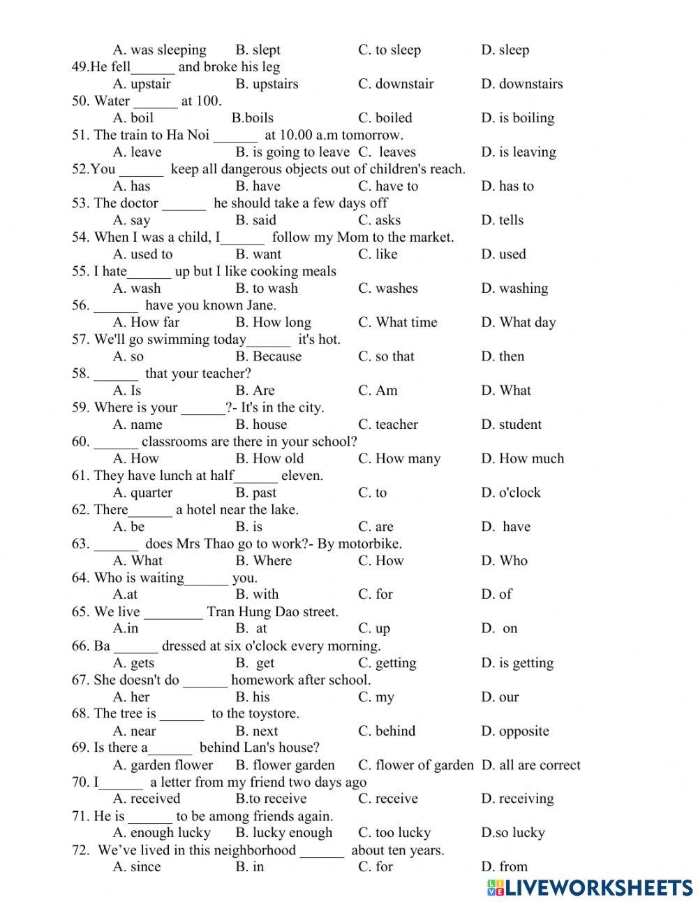 Online grammar and vocab 5.1.2.6