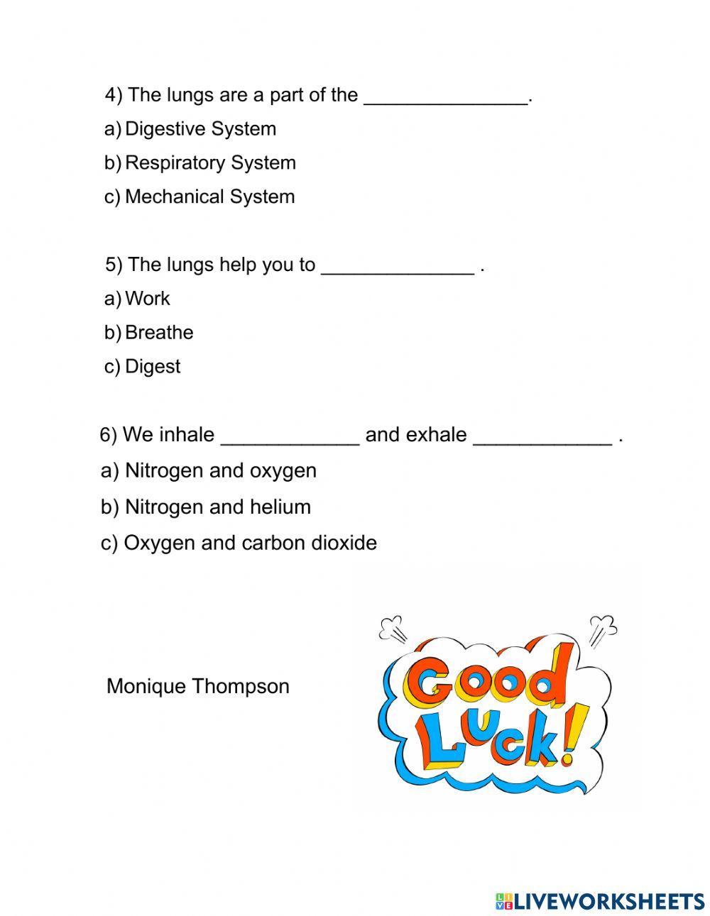 The Respiratory and Digestive System