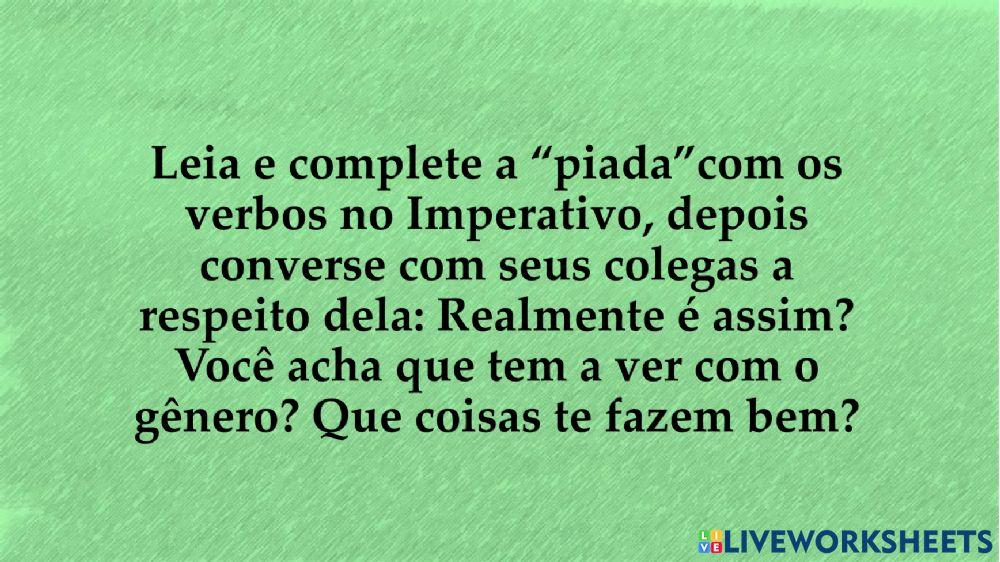 Imperativo - piada machista