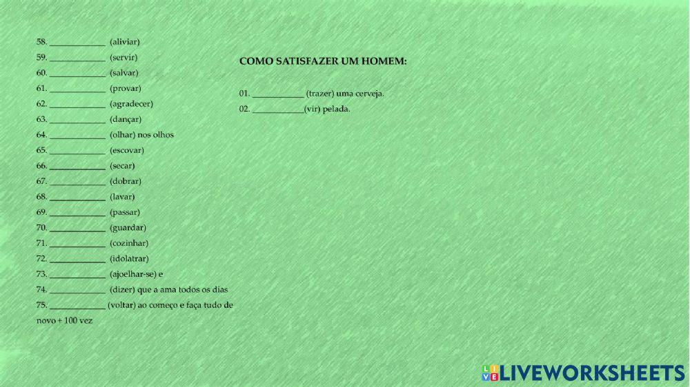 Imperativo - piada machista