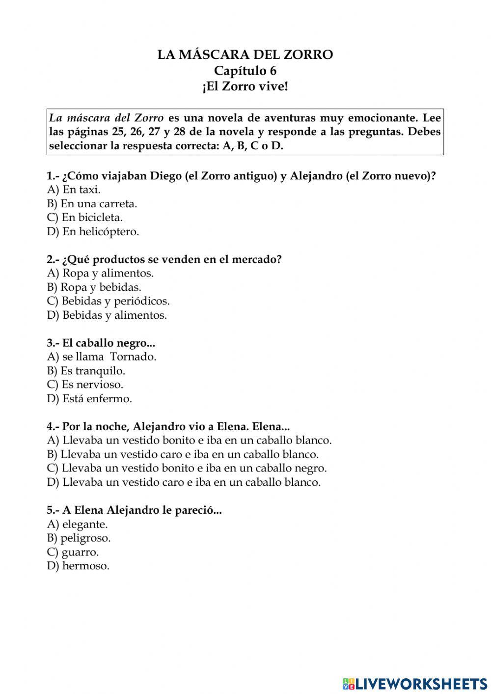 La máscara del Zorro ficha 8 (cap 6)