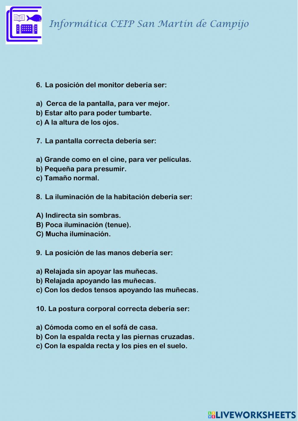 Uso saludable del ordenador