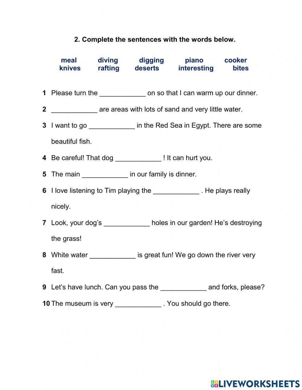 Comulative vocabulary and grammar test